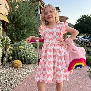 Pink Chicken Poodle Party Elsie Dress Size 10